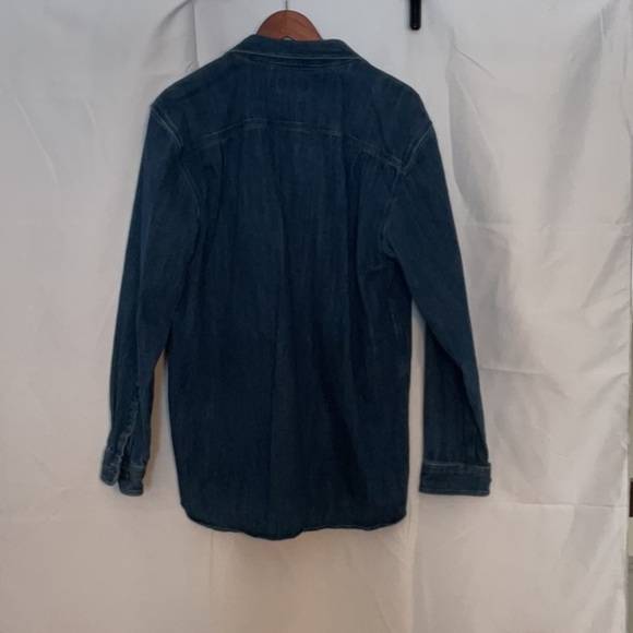 Carhartt dark wash denim Original Fit collared button down size M - Picture 4 of 7